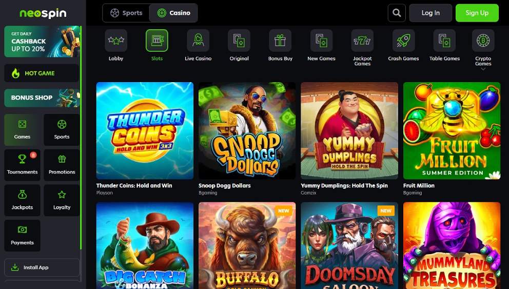 Casino game selection