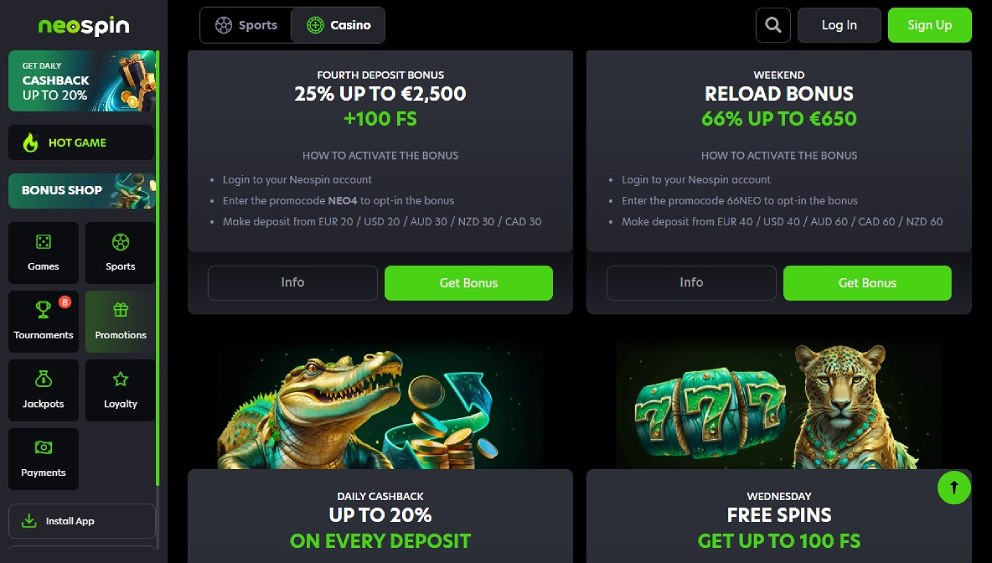 Casino bonus offers and promotions